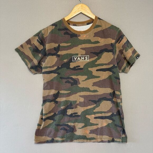 Vans Camo Short Sleeve T-Shirt Box Logo Graphic Size Medium Skater Style - Picture 1 of 10